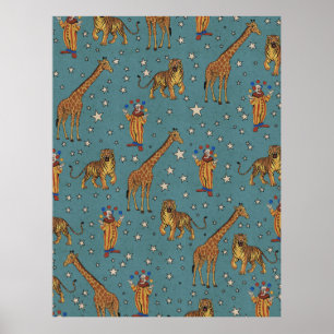 Vintage Circus Pattern Poster