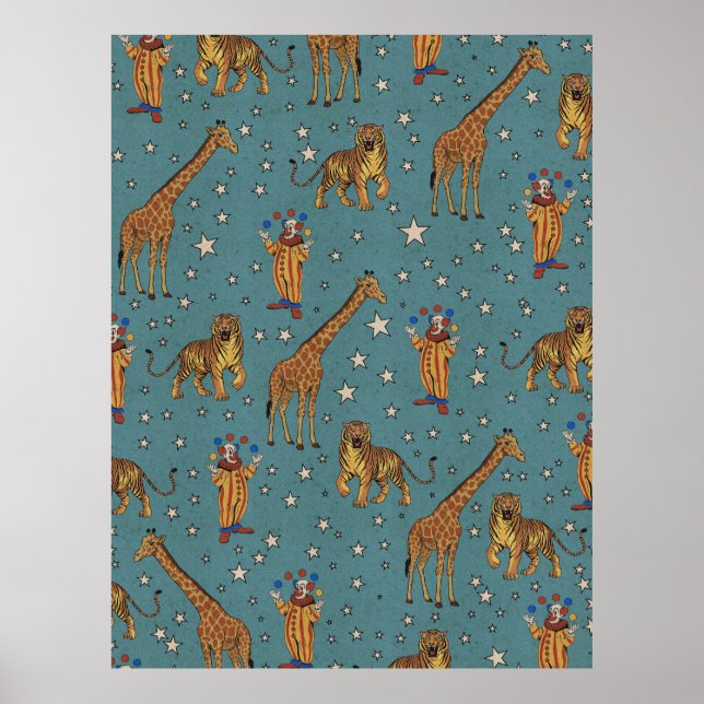 Vintage Circus Pattern Poster (Front)
