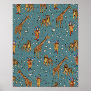 Vintage Circus Pattern Poster