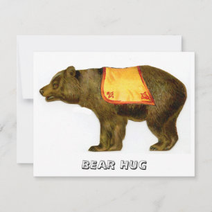 Vintage circus performing bear card