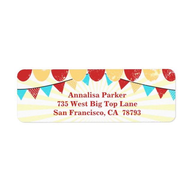 Vintage Circus personalized address label (Front)