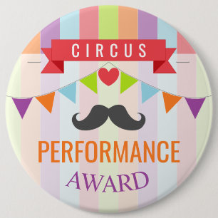 Vintage Circus Poster Children's Birthday Party 6 Inch Round Button