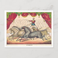 Vintage Circus Poster for Horse Act Postcard