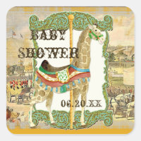 Vintage Circus Poster, Giraffe Baby Shower