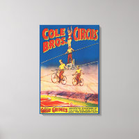 Vintage Circus Poster Showing High Wire Acrobats