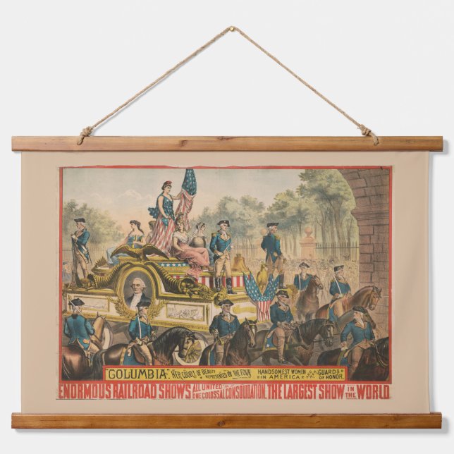 Vintage Circus Poster Showing Parade Float Hanging Tapestry (Front)