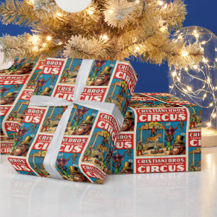 Vintage Circus Poster Wrapping Paper Retro
