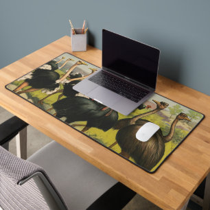 Vintage Circus Showing Ostriches And Large Birds. Desk Mat