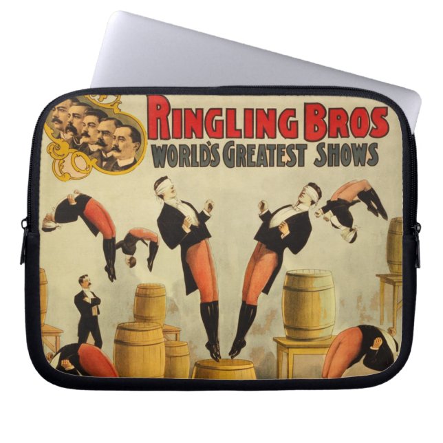 Vintage Circus Sideshow Poster Laptop Sleeve (Front)