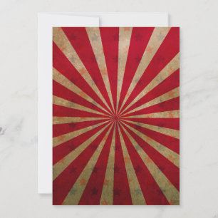 Vintage Circus Starburst Red Lines Carnival Tent Invitation