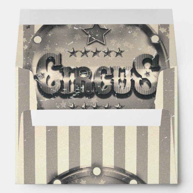 Vintage Circus Striped Stripes Party Invitation Envelopes (Back (Bottom))