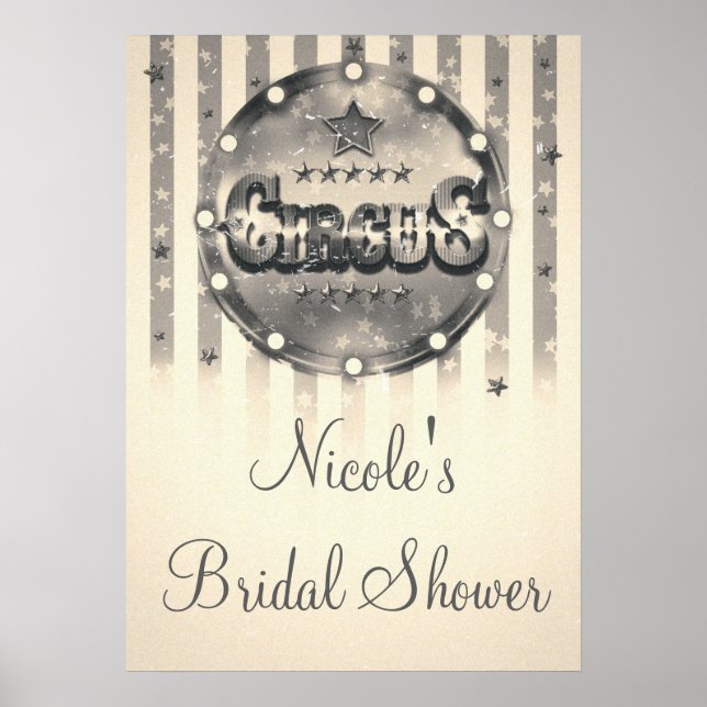 Vintage Circus Striped Stripes Party Poster Banner (Front)