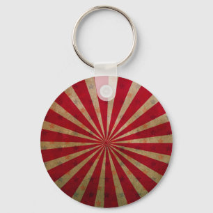 Vintage Circus Tent Stars Red Lines Carnival Keychain