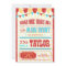 Vintage circus typography birthday party invite
