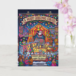 Vintage Circus Wonderland Greeting Card Whimsical