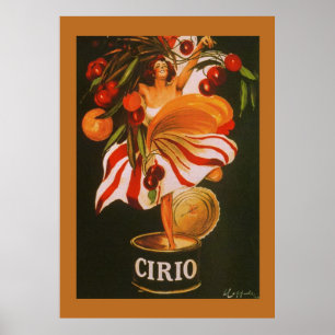 Vintage Cirio Cherries Italian Poster