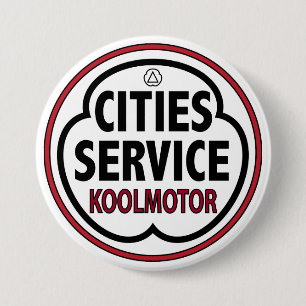 Vintage Cities Service koolmotor sign 3 Inch Round Button
