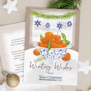Vintage Citrus Christmas Oranges Company Holiday Card