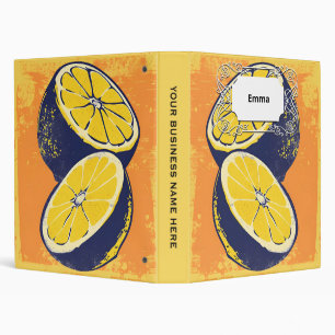 Vintage Citrus Lemon Chic Watercolor Binder