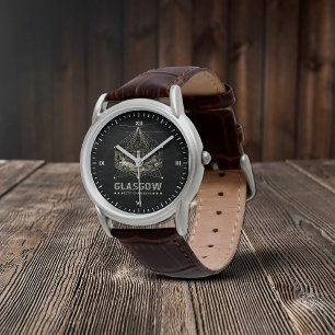 Vintage CIty Chambers Classic brown Leather Watch