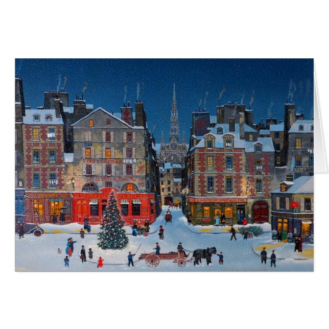 Vintage City Christmas Street Scene (Front Horizontal)