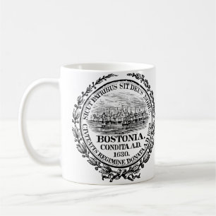 Vintage City of Boston Seal, black Coffee Mug