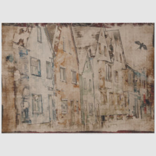 Vintage City Parchment Decoupage Tissue Paper