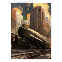 Vintage City, T1 Duplex Train on Railroad Tracks