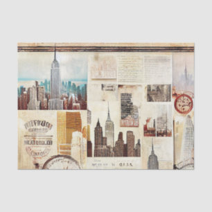 Vintage Cityscape Decoupage Tissue Paper
