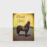 Vintage Civil War Union Horse Thank You Note Card