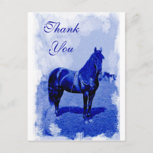 Vintage Civil War Union Horse Thank You Postcard