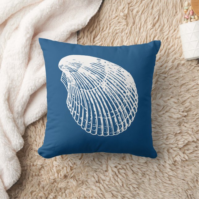 Vintage Clam Sea Shell Throw Pillow (Blanket)