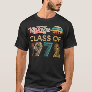Vintage Class Of 1972 Classic Retro Birthday Gift T-Shirt