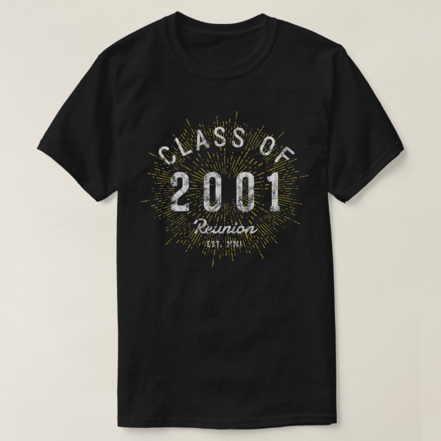 Vintage Class of 2001 Class Reunion  T-Shirt (Design Front)
