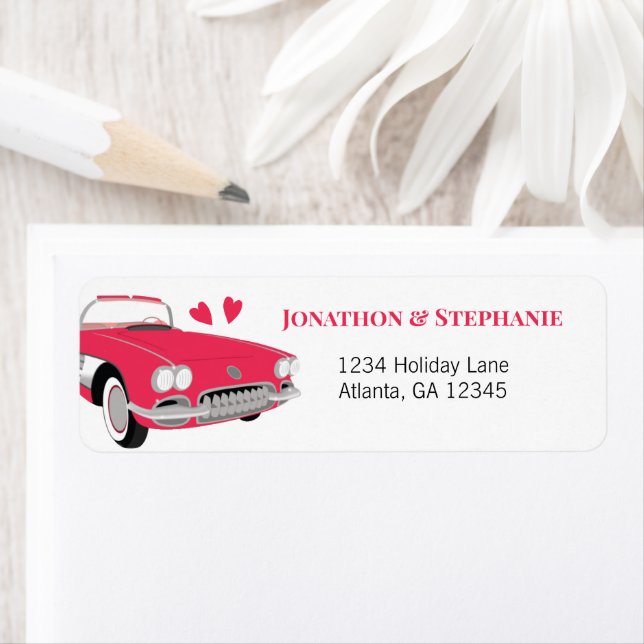 Vintage Classic 50s Pink Convertible Wedding  (Insitu)