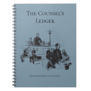 Vintage Classic Academia Law Student Blue Notebook