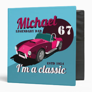 Vintage classic antique car legendary dad name  binder