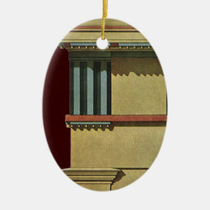 Vintage Classic Architecture, Temple Entablature Ceramic Ornament