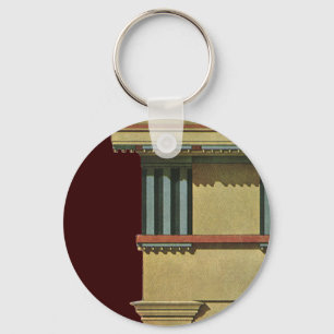 Vintage Classic Architecture, Temple Entablature Keychain