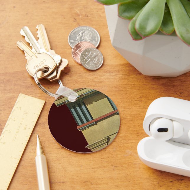 Vintage Classic Architecture, Temple Entablature Keychain (Desk)