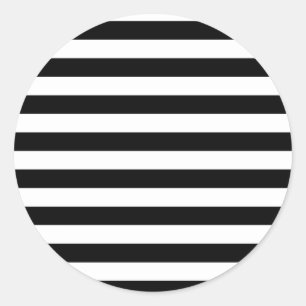 Vintage Classic black & white stripes Classic Round Sticker