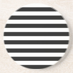 Vintage Classic black & white stripes Coaster