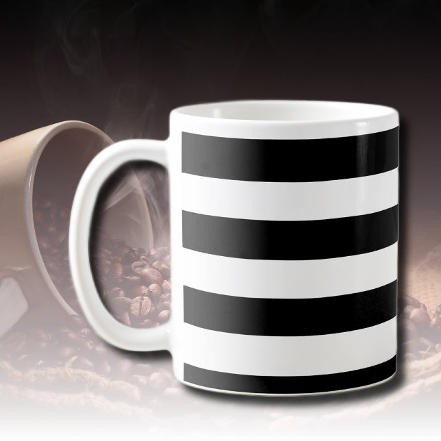 Vintage Classic black & white stripes Coffee Mug (Creator Uploaded)