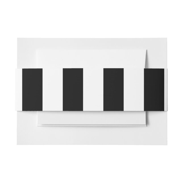 Vintage Classic black & white stripes Invitation Belly Band (Front Example)