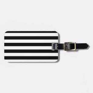Vintage Classic black & white stripes Luggage Tag