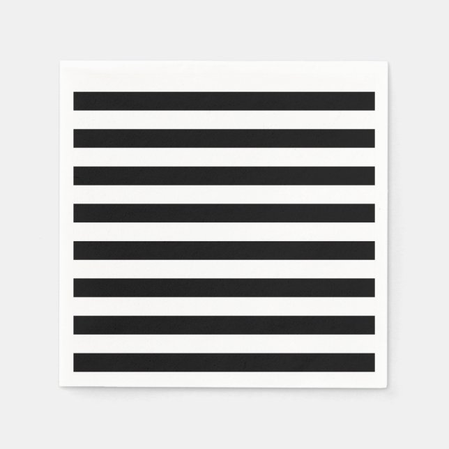 Vintage Classic black & white stripes Napkin (Front)