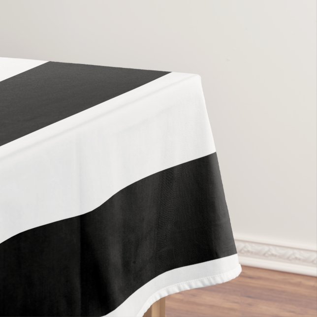 Vintage Classic black & white stripes Tablecloth (In Situ)