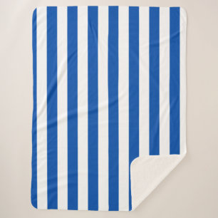 Vintage Classic Blue & White Stripes Sherpa Blanket