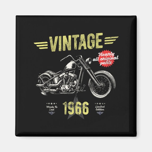 Vintage Classic Born 1966 60th Design Magnet (Front)