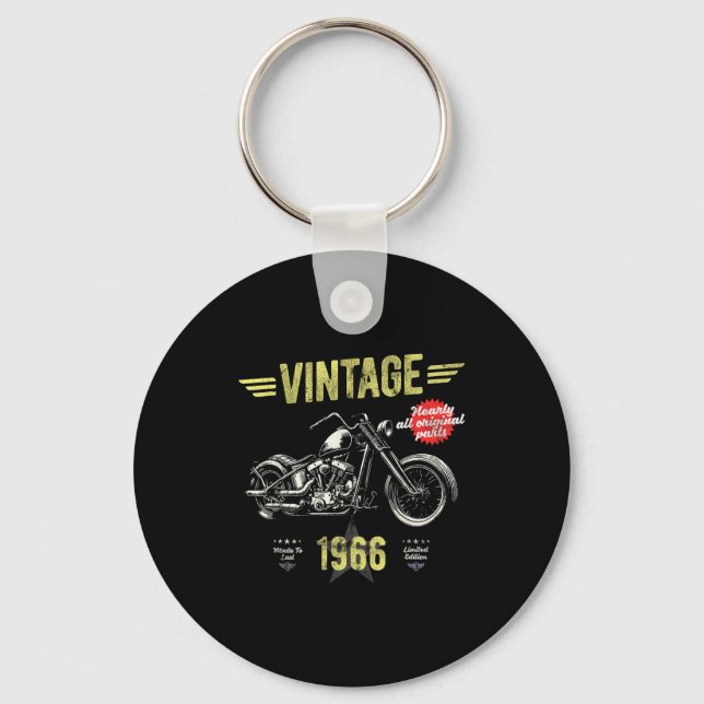 Vintage Classic Born 1966 60th Keychain (Front)